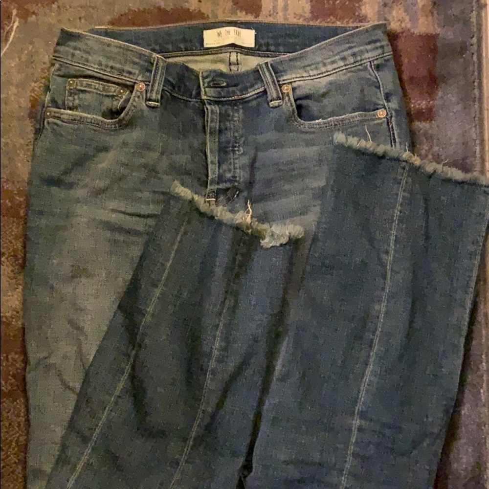 Free people straight leg raw hem jeans size 27